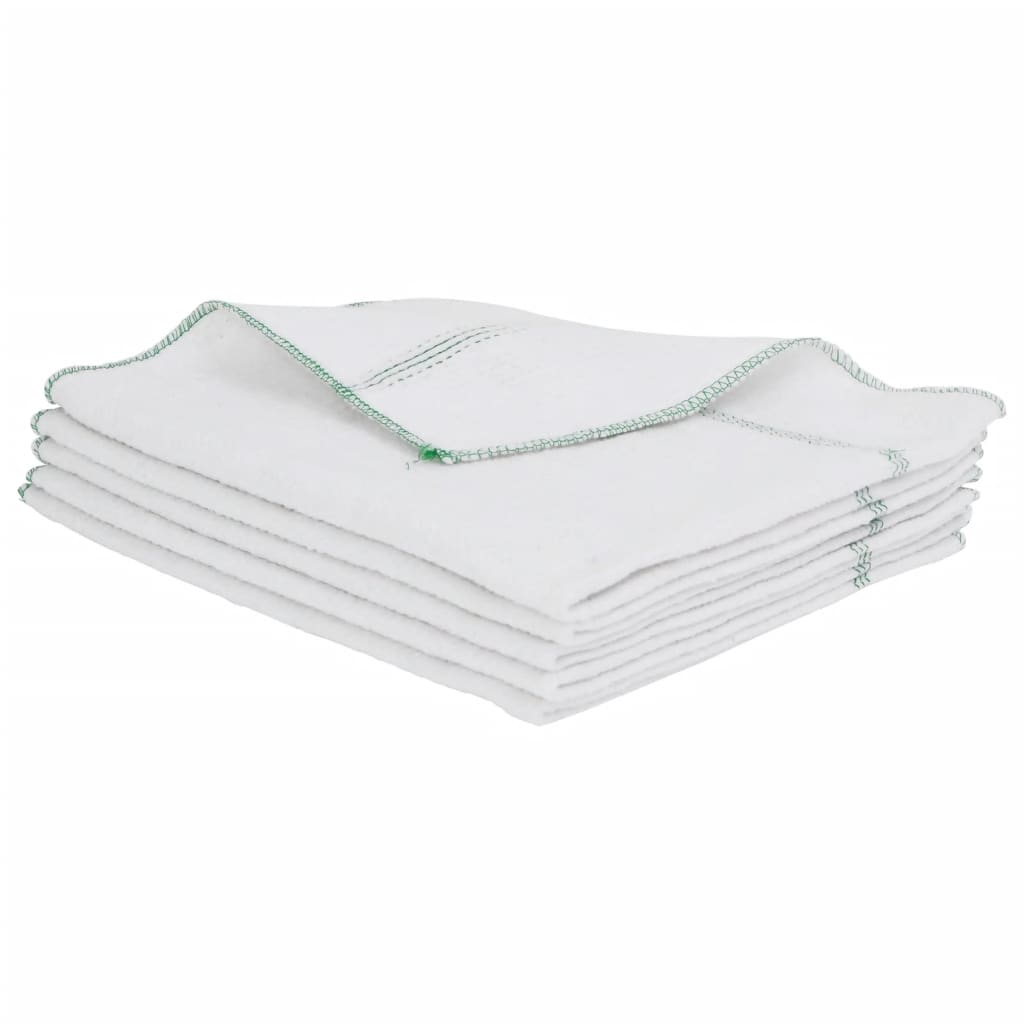 Pussekluter 5 stk hvit med grønne striper 50x60 cm