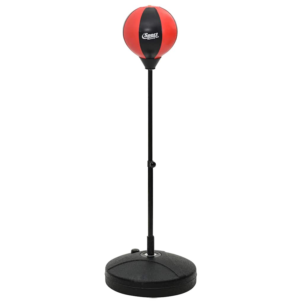 Bokseballsett med hansker og pumpe justerbar høyde 81-122 cm