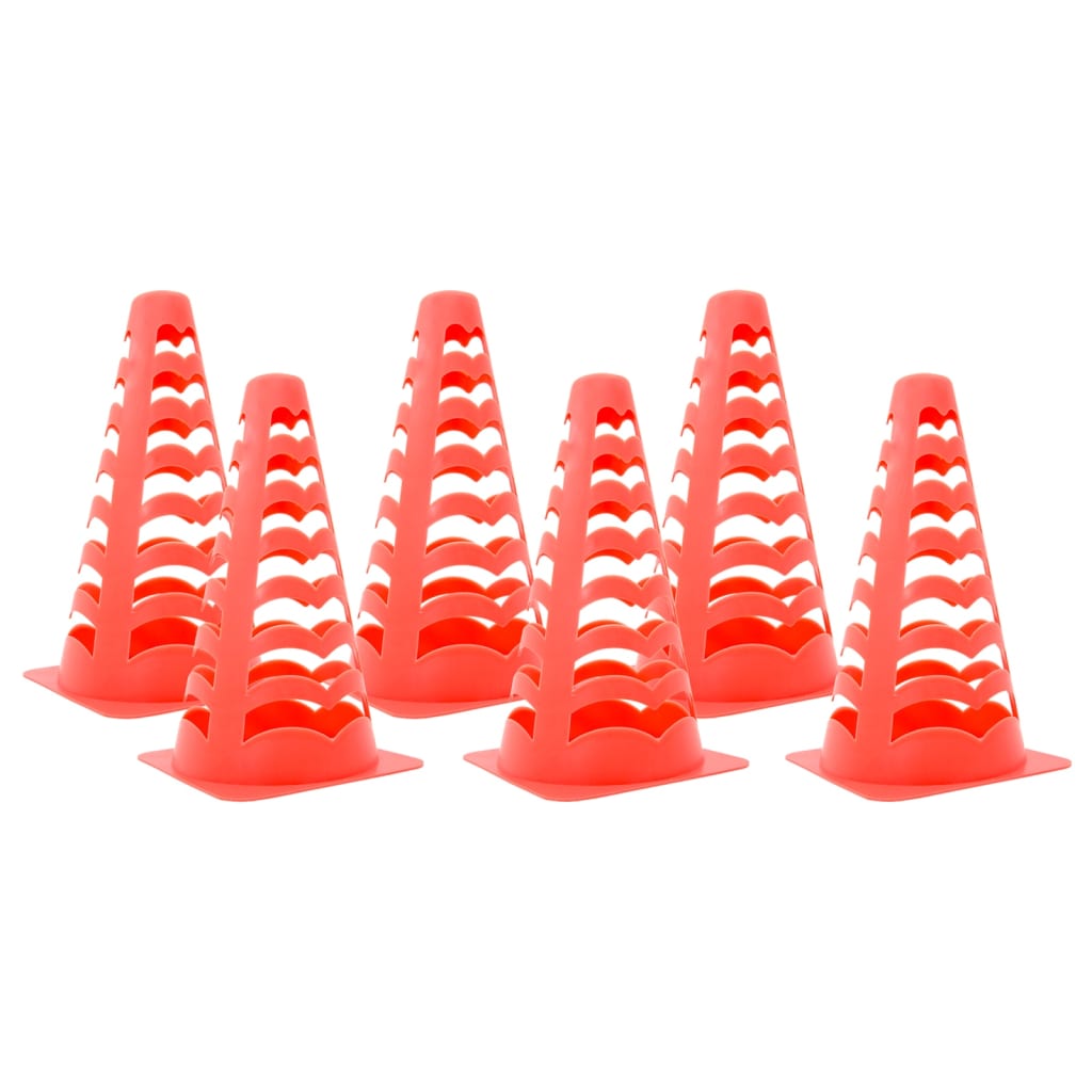 Fotballkjegler 6 stk stablebar oransje 13x13x22,5 cm