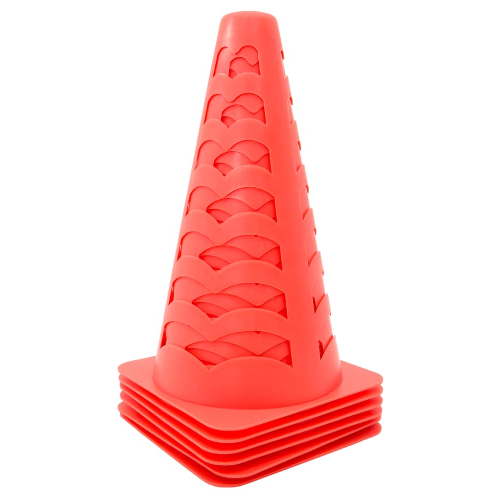 Fotballkjegler 6 stk stablebar oransje 13x13x22,5 cm