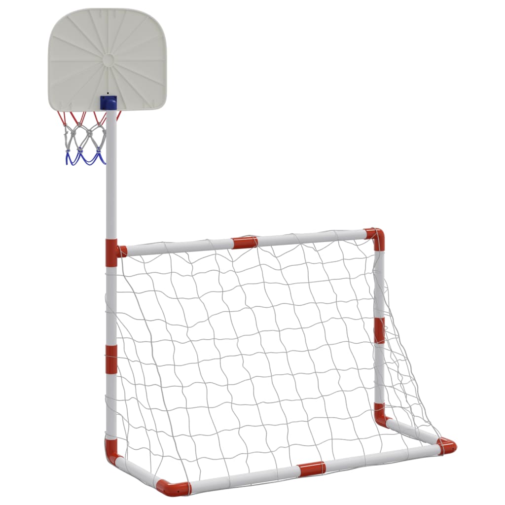 Sett med fotball og basketball med baller for barn 98x50x70 cm