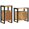 Baderomsinnredningssett med dør 2 pcs Brun Solid rug mango tre