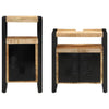 Baderomsinnredningssett med dør 2 pcs Brun Solid rug mango tre