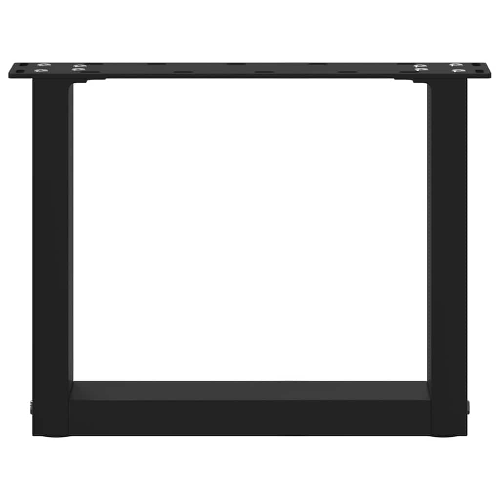 Salongbordben U-formet 2 stk svart 30x(30-31) cm stål