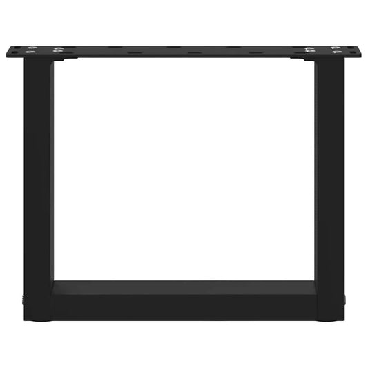 Salongbordben U-formet 2 stk svart 30x(30-31) cm stål
