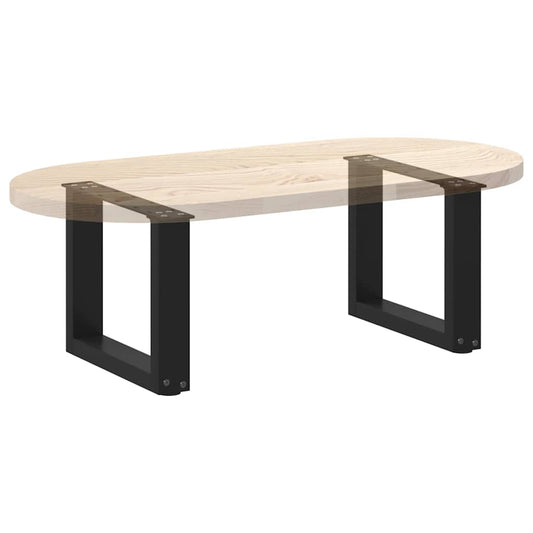 Salongbordben U-formet 2 stk svart 30x(30-31) cm stål