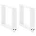 Salongbordben U-formet 2 stk hvit 30x(30-31) cm stål