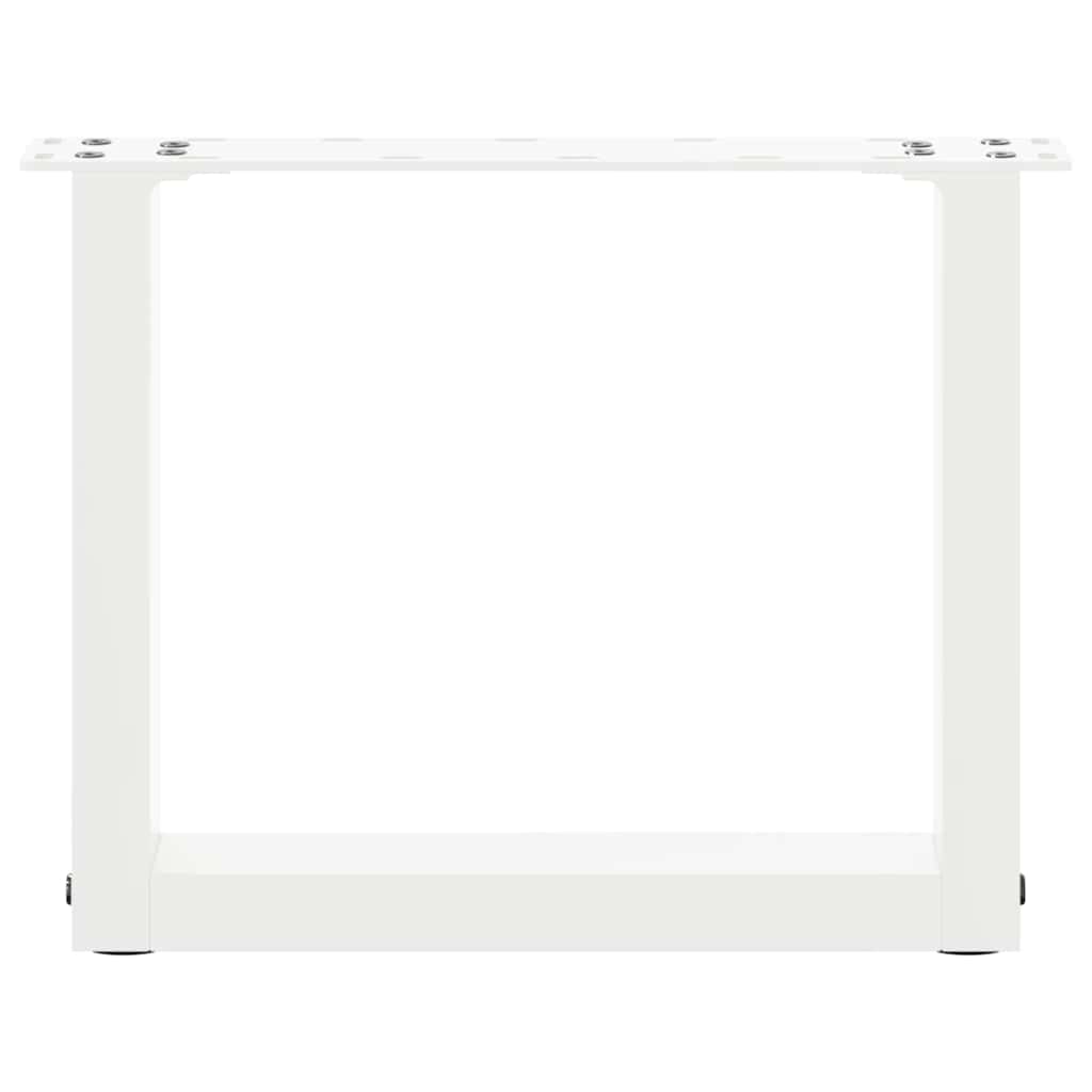 Salongbordben U-formet 2 stk hvit 30x(30-31) cm stål
