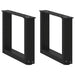 Salongbordben U-formet 2 stk svart 40x(30-31) cm stål