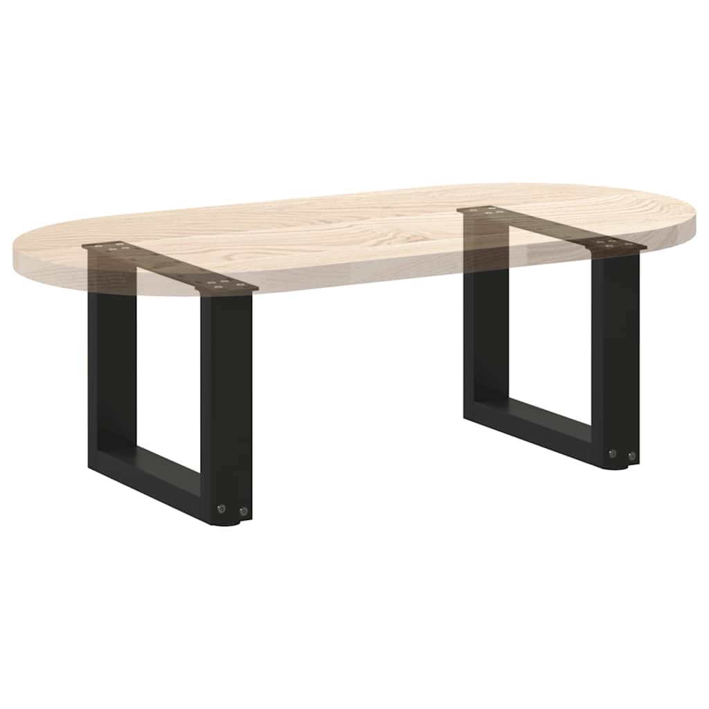 Salongbordben U-formet 2 stk svart 40x(30-31) cm stål