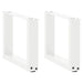 Salongbordben U-formet 2 stk hvit 40x(30-31) cm stål