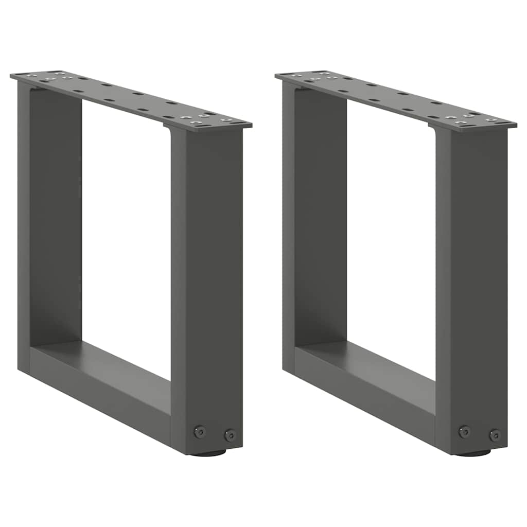 Salongbordben U-formet 2 stk antrasitt 40x(30-31) cm stål