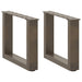 Salongbordben U-formet 2 stk naturstål 40x(30-31) cm stål