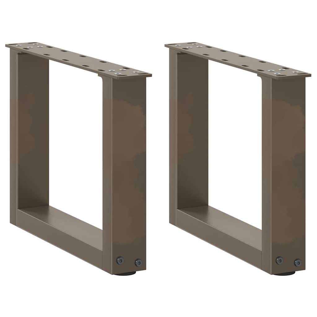Salongbordben U-formet 2 stk naturstål 40x(30-31) cm stål