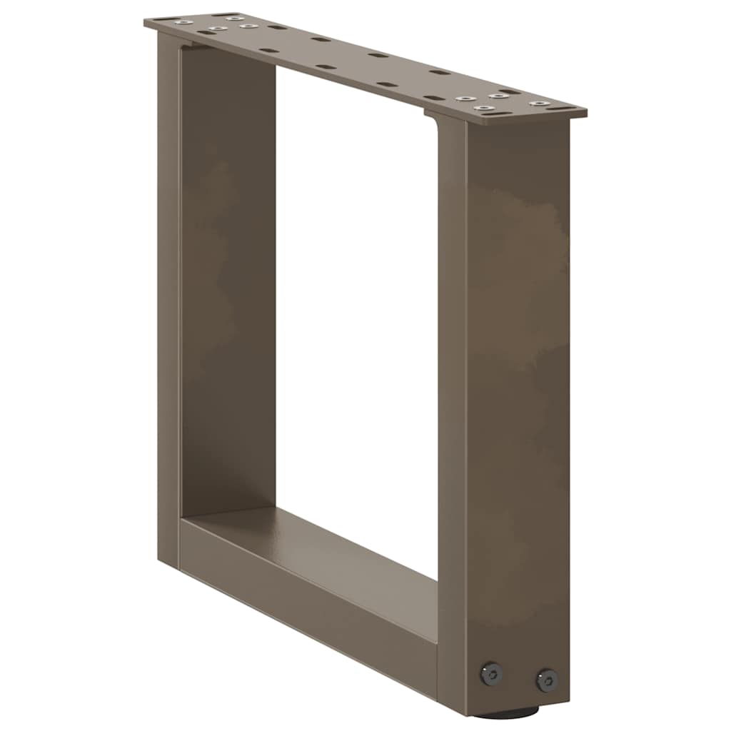Salongbordben U-formet 2 stk naturstål 40x(30-31) cm stål