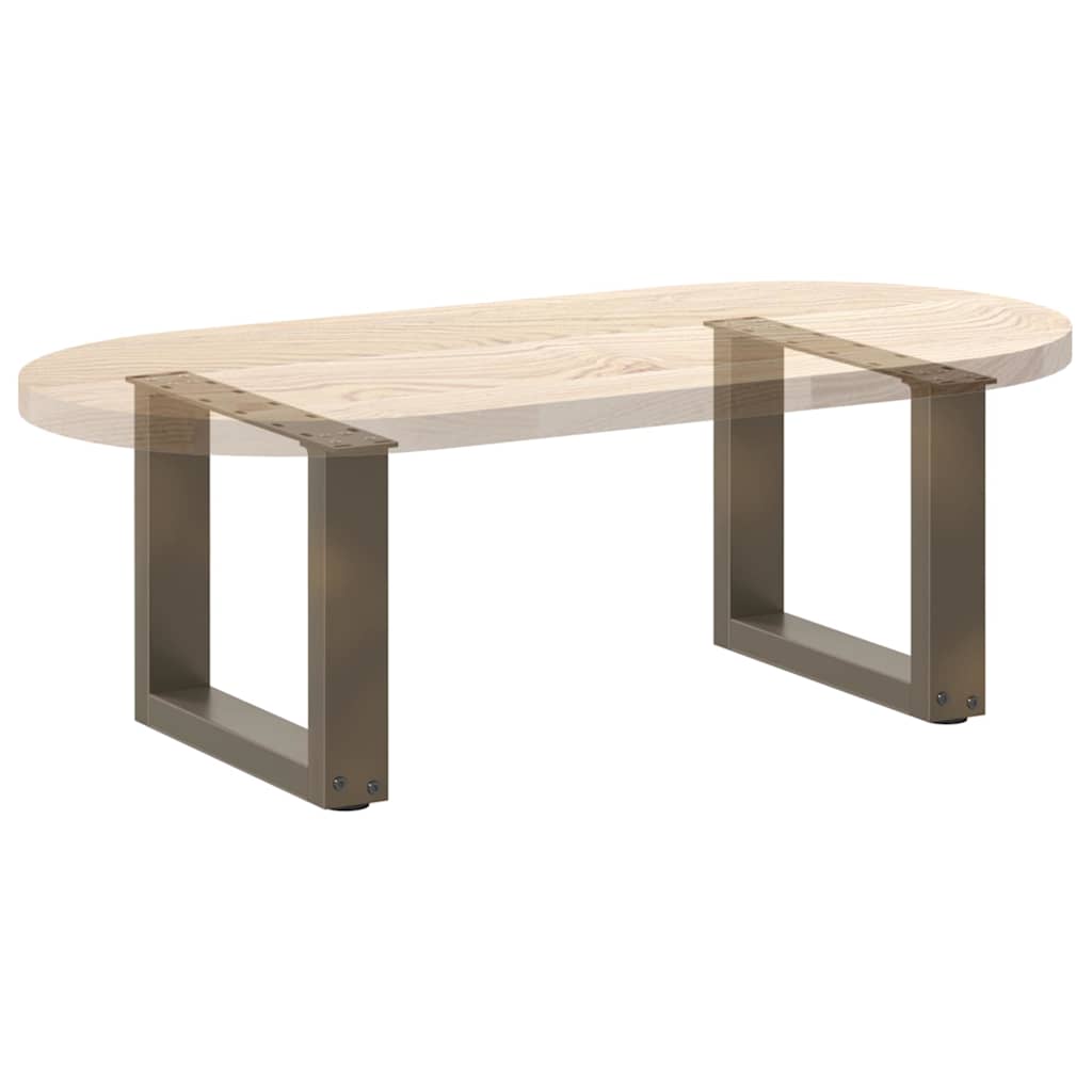 Salongbordben U-formet 2 stk naturstål 40x(30-31) cm stål