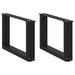 Salongbordben U-formet 2 stk svart 50x(30-31) cm stål