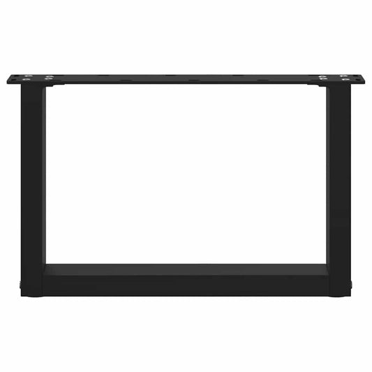 Salongbordben U-formet 2 stk svart 50x(30-31) cm stål