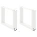 Salongbordben U-formet 2 stk hvit 50x(30-31) cm stål