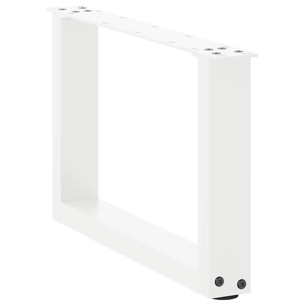 Salongbordben U-formet 2 stk hvit 50x(30-31) cm stål