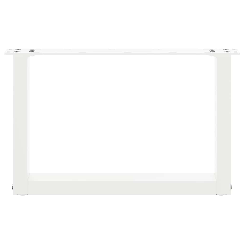 Salongbordben U-formet 2 stk hvit 50x(30-31) cm stål
