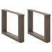 Salongbordben U-formet 2 stk naturstål 50x(30-31) cm stål