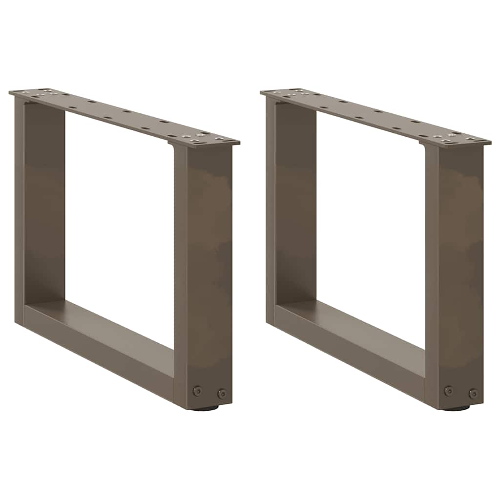 Salongbordben U-formet 2 stk naturstål 50x(30-31) cm stål