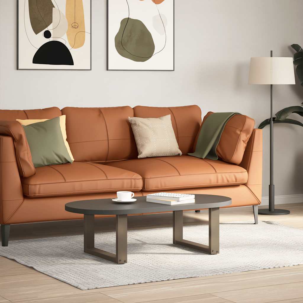 Salongbordben U-formet 2 stk naturstål 50x(30-31) cm stål