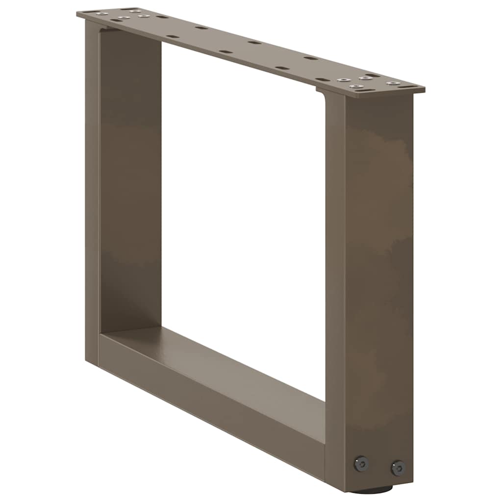 Salongbordben U-formet 2 stk naturstål 50x(30-31) cm stål