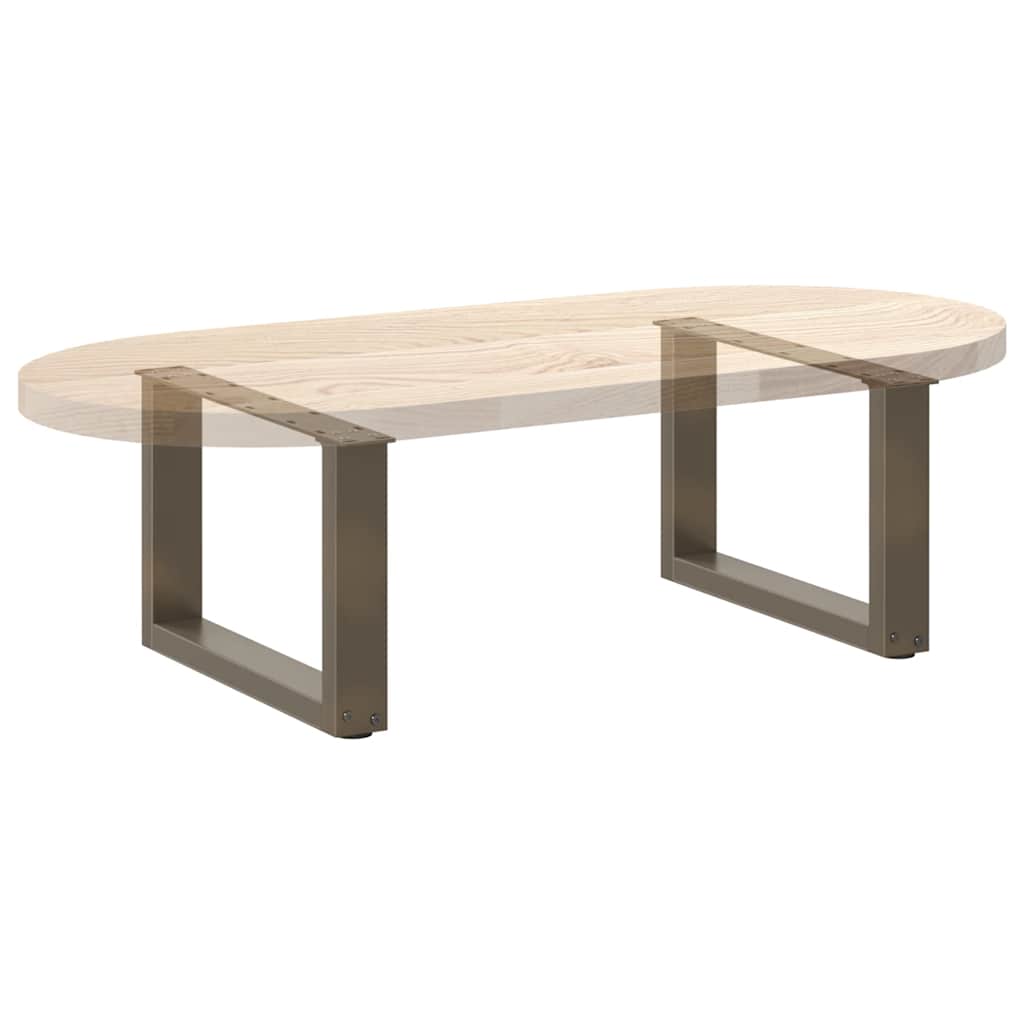 Salongbordben U-formet 2 stk naturstål 50x(30-31) cm stål
