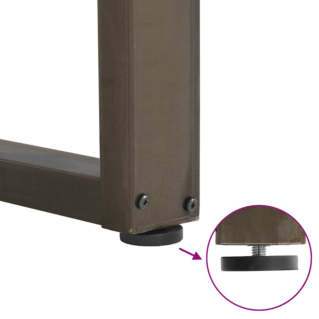 Salongbordben U-formet 2 stk naturstål 50x(30-31) cm stål
