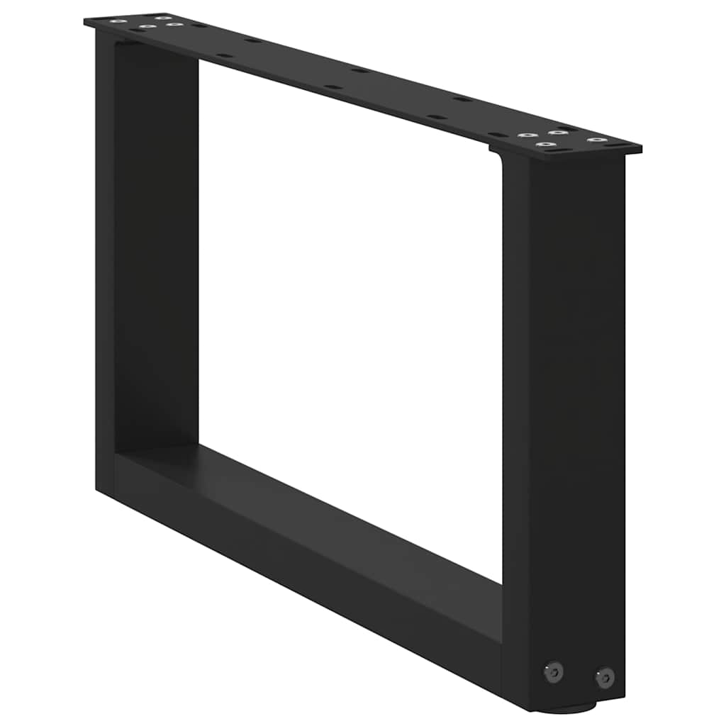 Salongbordben U-formet 2 stk svart 60 x (30-31) cm stål