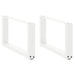 Salongbordben U-formet 2 stk hvit 60x(30-31) cm stål
