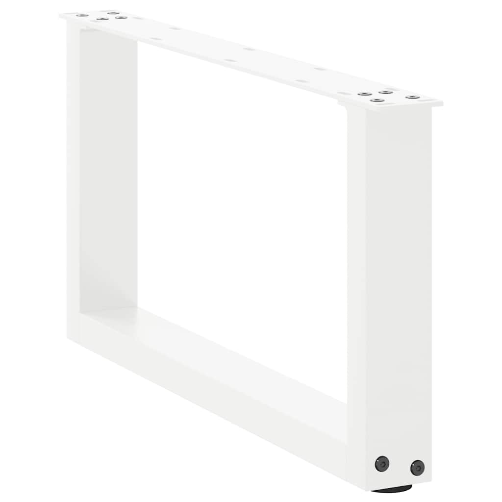 Salongbordben U-formet 2 stk hvit 60x(30-31) cm stål