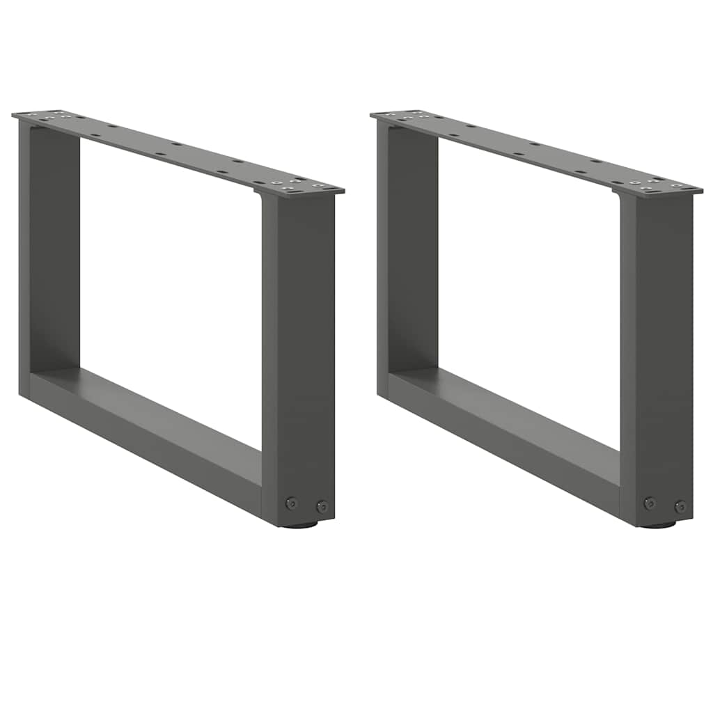 Salongbordben U-formet 2 stk antrasitt 60x(30-31) cm stål