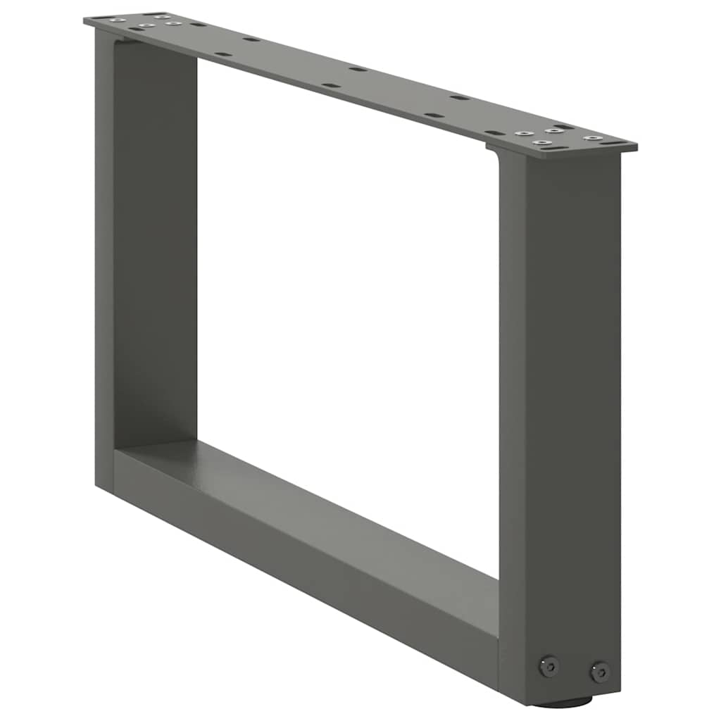Salongbordben U-formet 2 stk antrasitt 60x(30-31) cm stål