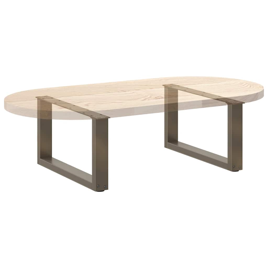 Salongbordben U-formet 2 stk naturstål 60 x (30-31) cm stål