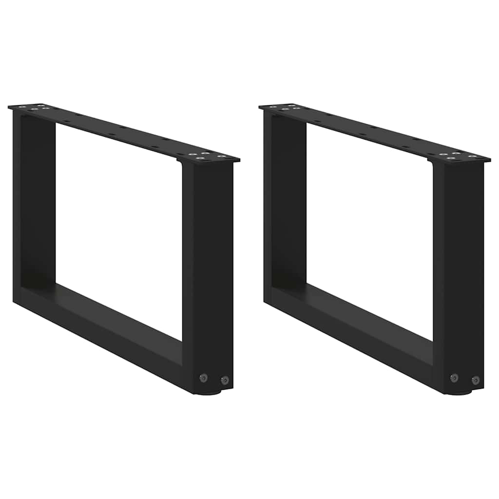 Salongbordben U-formet 2 stk svart 70 x (30-31) cm stål