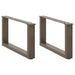 Salongbordben U-formet 2 stk naturstål 70 x (30-31) cm stål