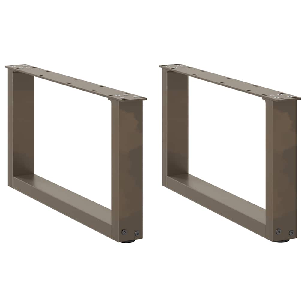 Salongbordben U-formet 2 stk naturstål 70 x (30-31) cm stål