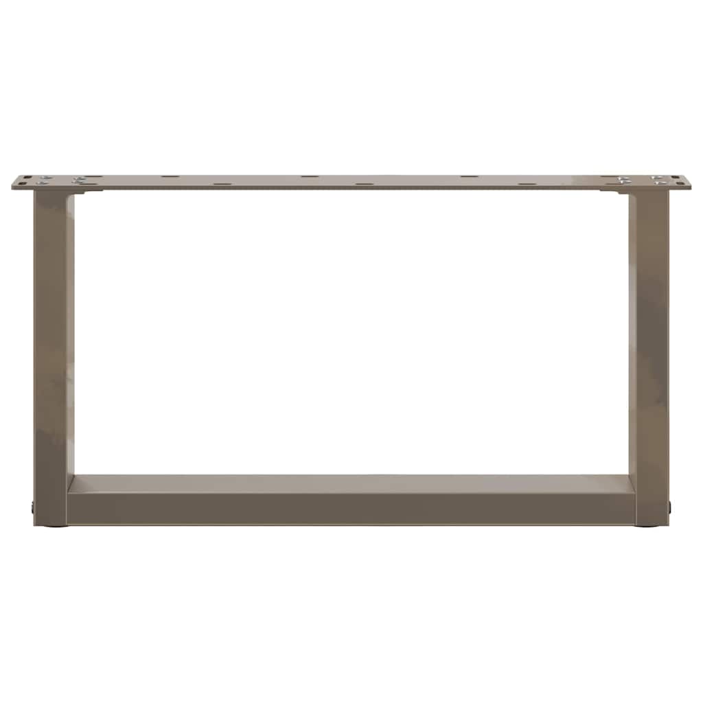 Salongbordben U-formet 2 stk naturstål 70 x (30-31) cm stål