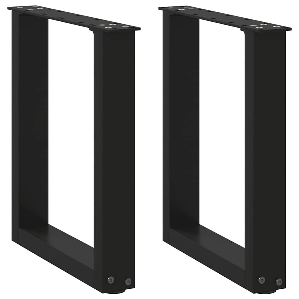 Salongbordben U-formet 2 stk svart 28 x (42-43) cm stål