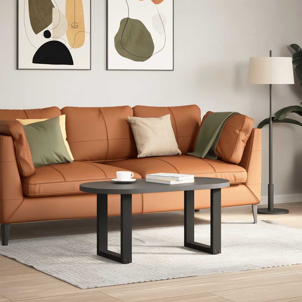 Salongbordben U-formet 2 stk svart 28 x (42-43) cm stål