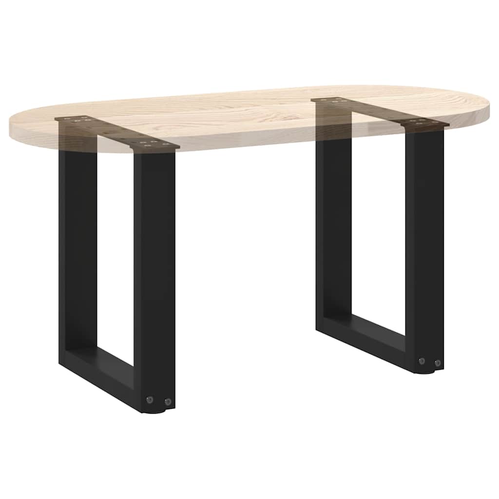 Salongbordben U-formet 2 stk svart 28 x (42-43) cm stål