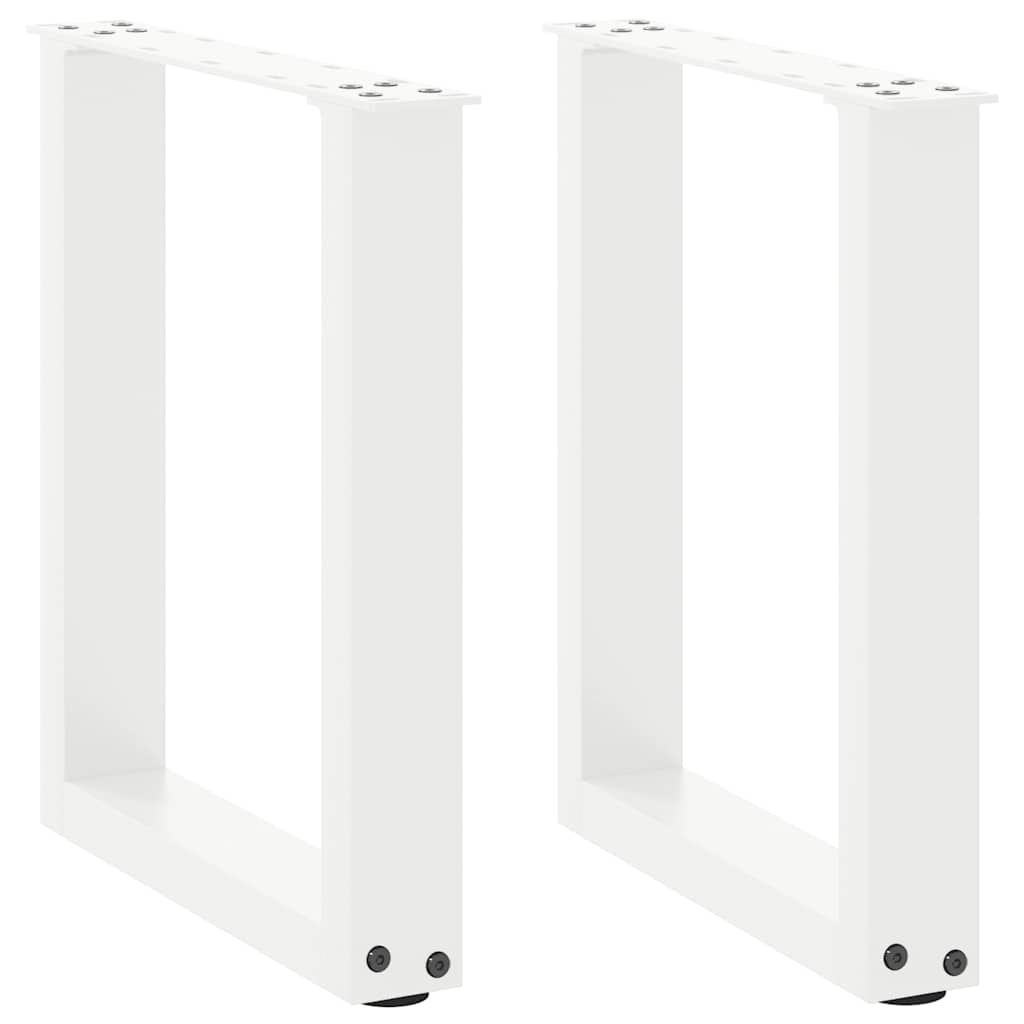 Salongbordben U-formet 2 stk hvit 28 x (42-43) cm stål