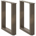 Salongbordben U-formet 2 stk naturstål 28 x (42-43) cm stål