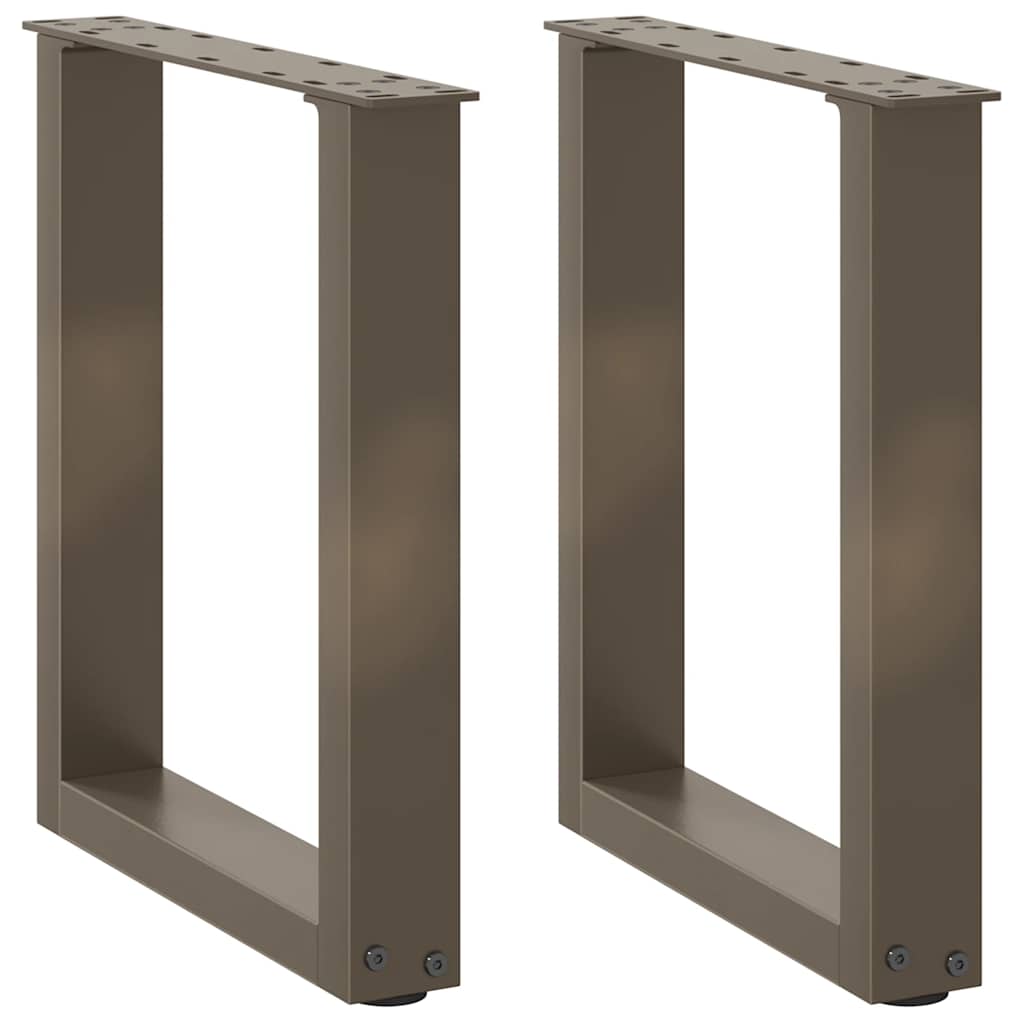 Salongbordben U-formet 2 stk naturstål 28 x (42-43) cm stål