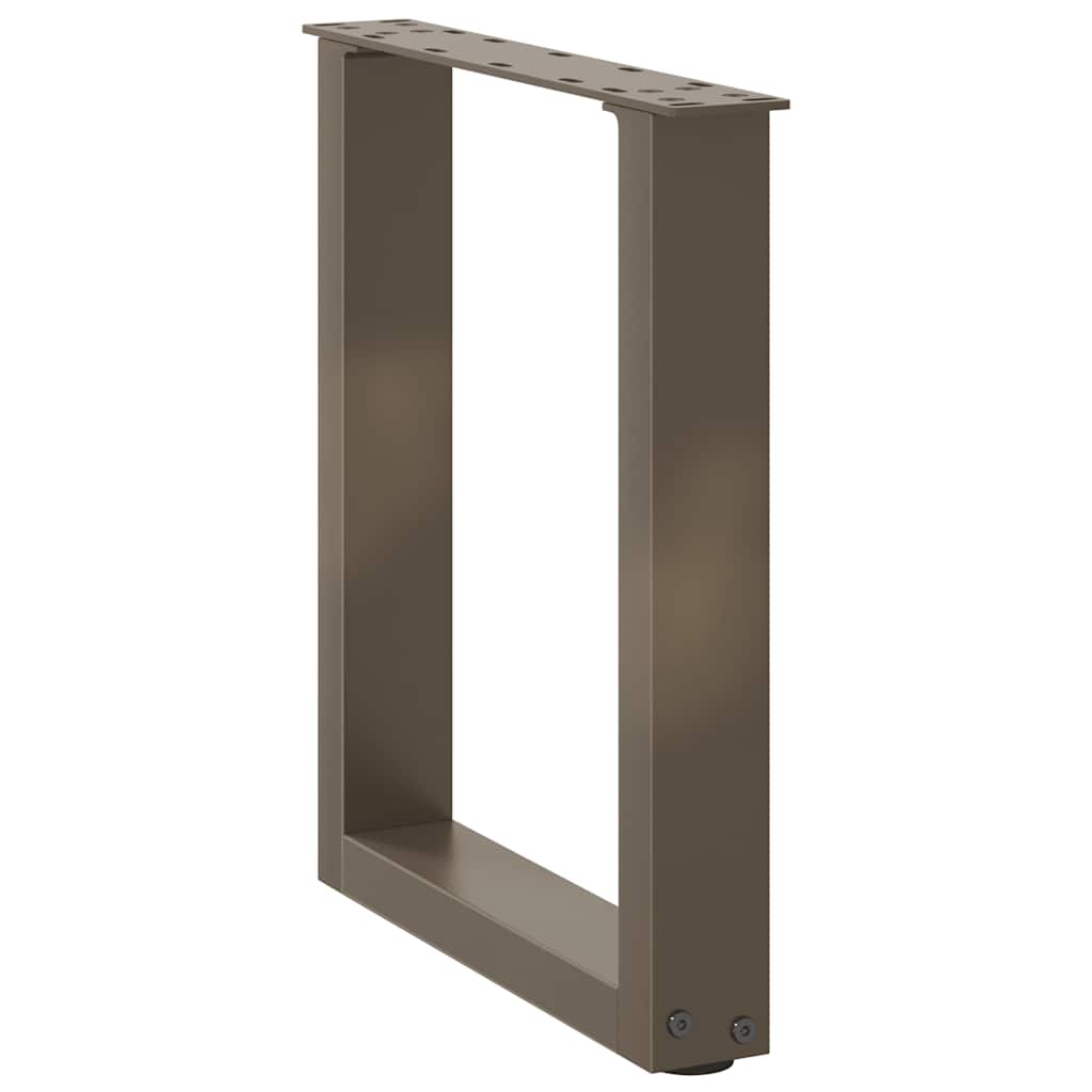 Salongbordben U-formet 2 stk naturstål 28 x (42-43) cm stål