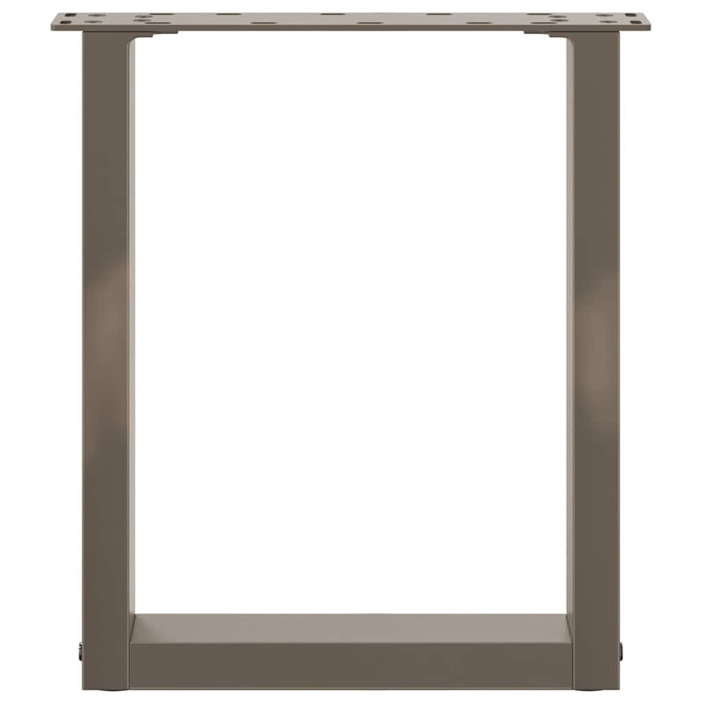 Salongbordben U-formet 2 stk naturstål 28 x (42-43) cm stål