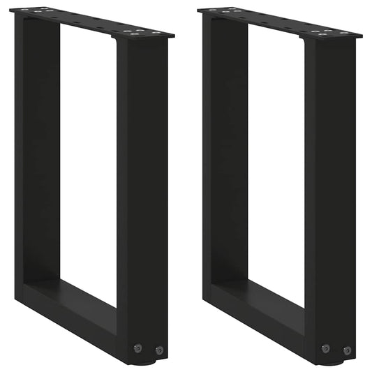 Salongbordben U-formet 2 stk svart 38 x (42-43) cm stål